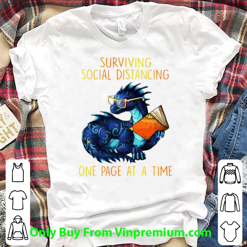 Official Dragon Surviving Social Distancing One Page At A Time Covid-19 shirt