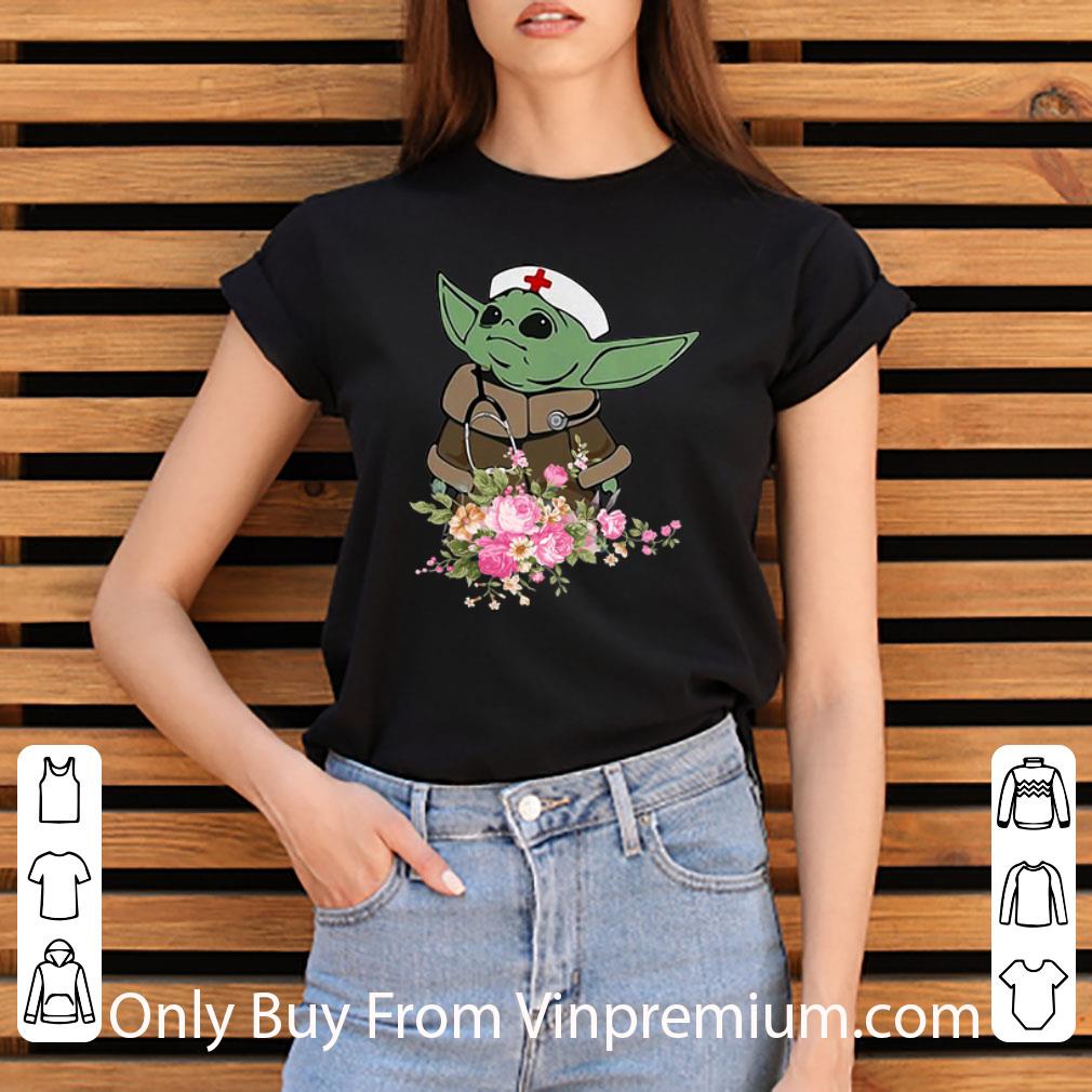Hot Star Wars Baby Yoda Nurse Floral shirt Hot Star Wars Baby Yoda Nurse Floral shirt