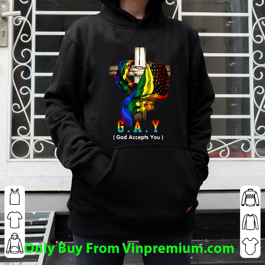 292ad1cf top lgbt christian cross g a y mean god accepts you shirt 4 - Top LGBT Christian Cross G.A.Y Mean God Accepts You shirt