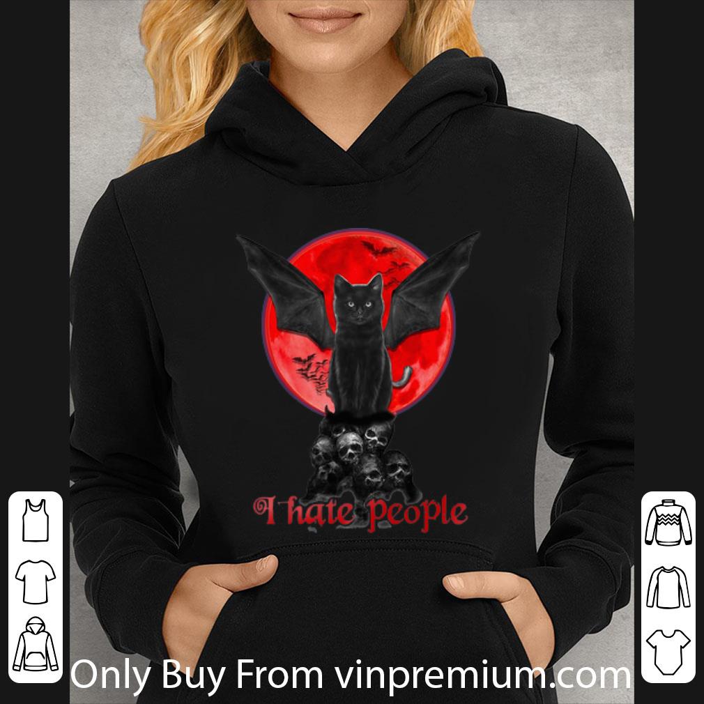 b5793635 hot bat and black cat blood moon skull i hate people shirt 4 - Hot Bat And Black Cat Blood Moon Skull I Hate People shirt