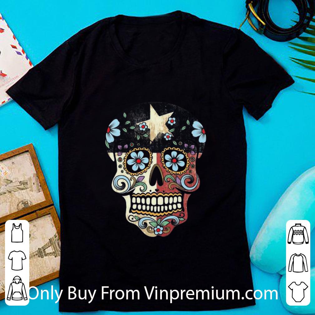 Great Sugar Skull Texas Star shirt