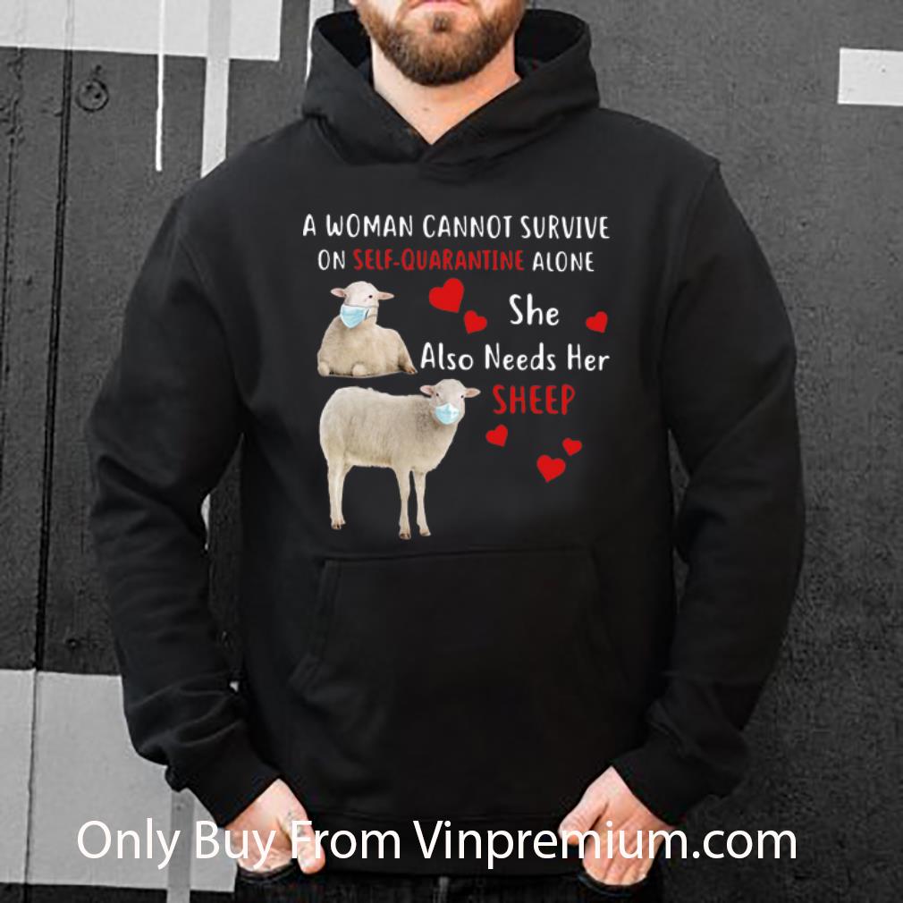 e857e6b0 official a woman cannot survive on self quarantine alone sheep shirt 4 - Official A Woman Cannot Survive On Self Quarantine Alone Sheep shirt