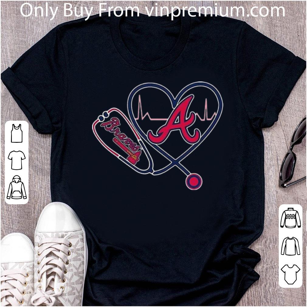 Official Atlanta Braves Heartbeat Nurse Stethoscope shirt