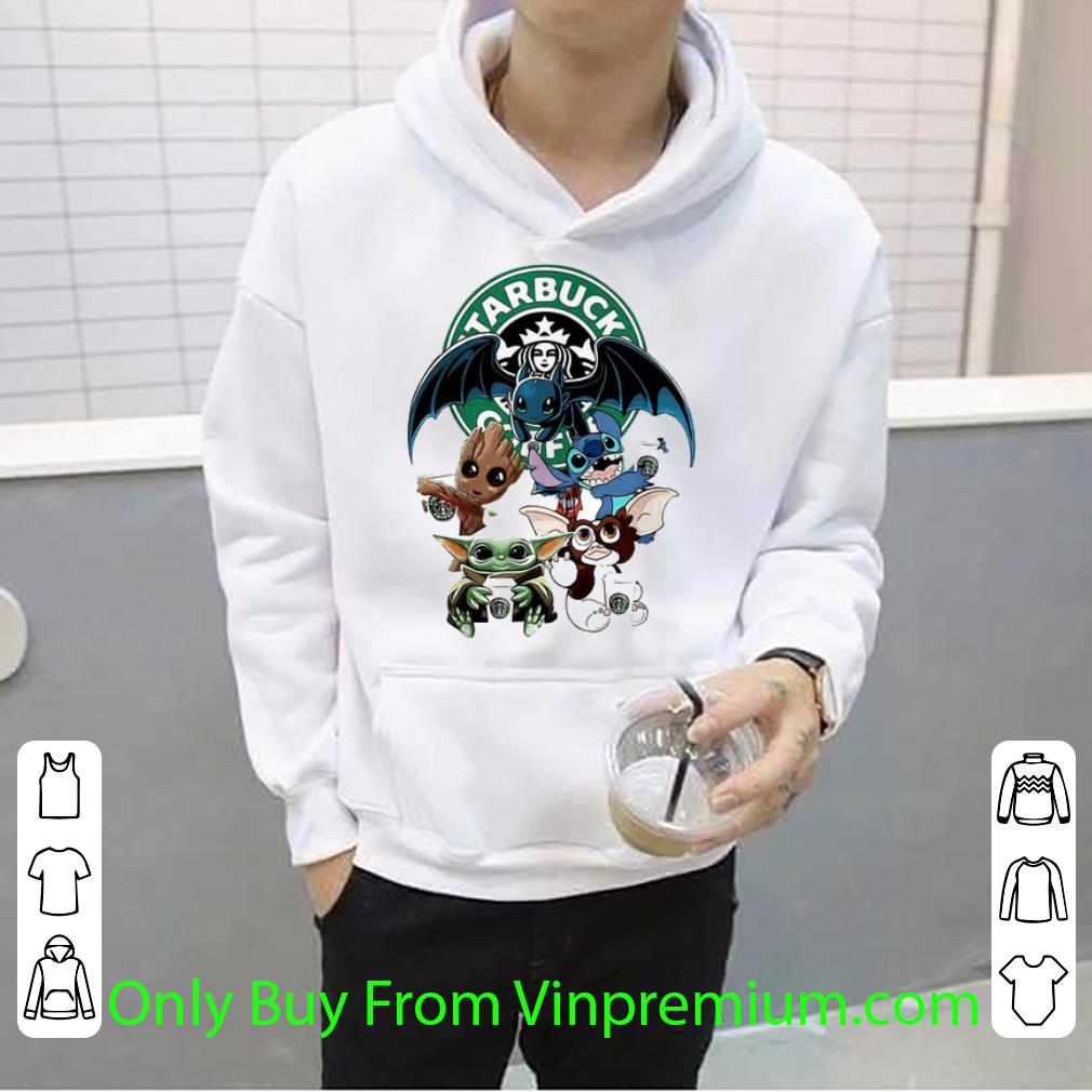fe04cfaf hot starbucks coffee baby yoda groot stitch toothless and gremlins shirt 4 - Hot Starbucks Coffee Baby Yoda Groot Stitch Toothless And Gremlins shirt