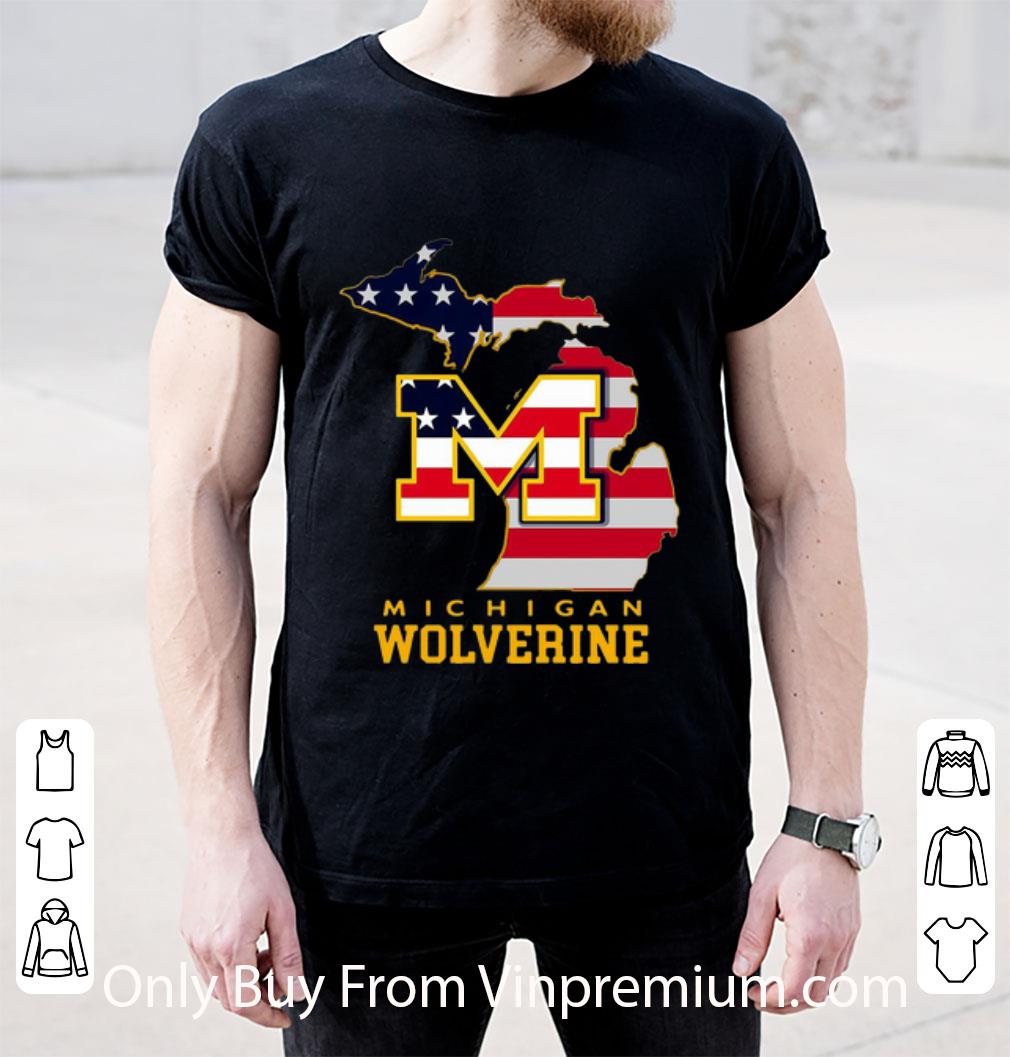 Top Michigan Wolverines American Flag shirt Top Michigan Wolverines American Flag shirt