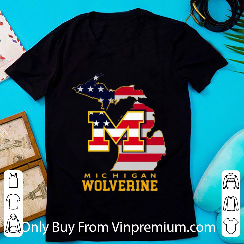 Top Michigan Wolverines American Flag shirt