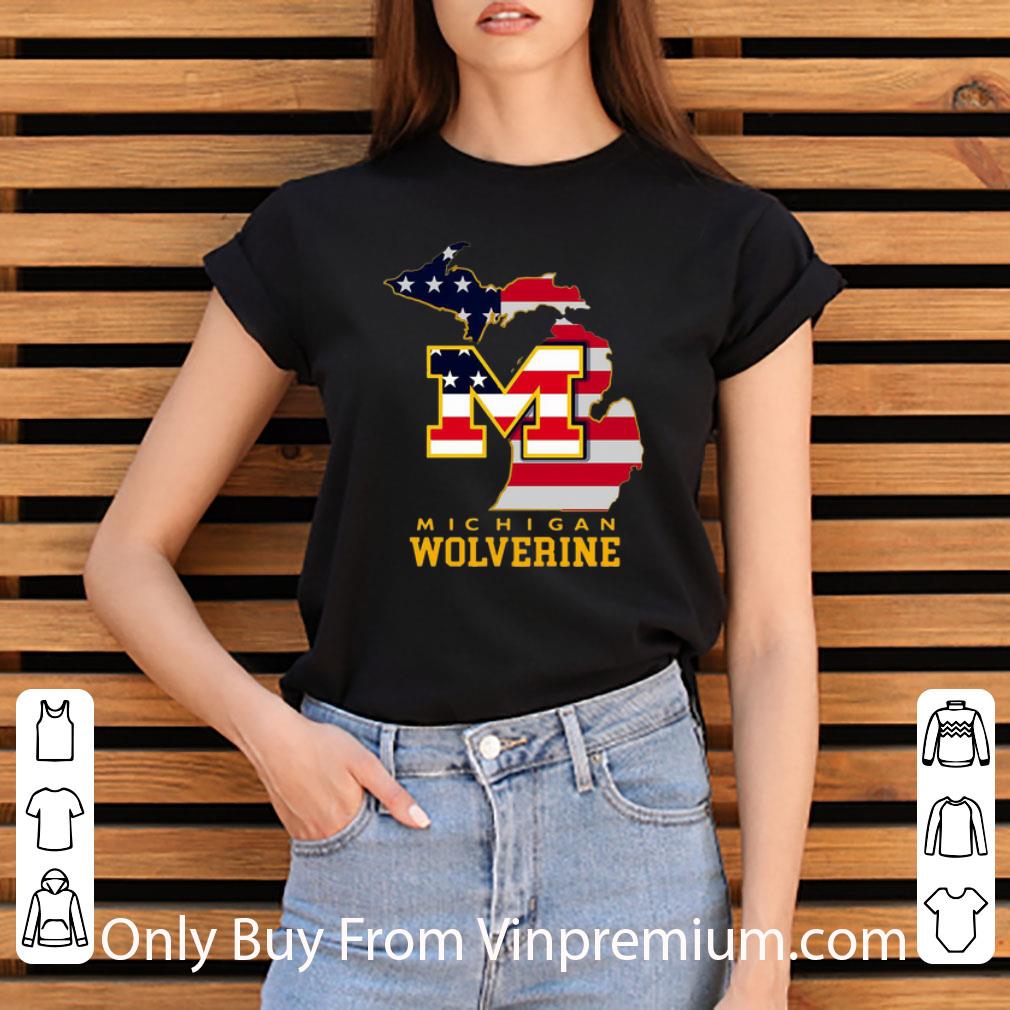 Top Michigan Wolverines American Flag shirt Top Michigan Wolverines American Flag shirt