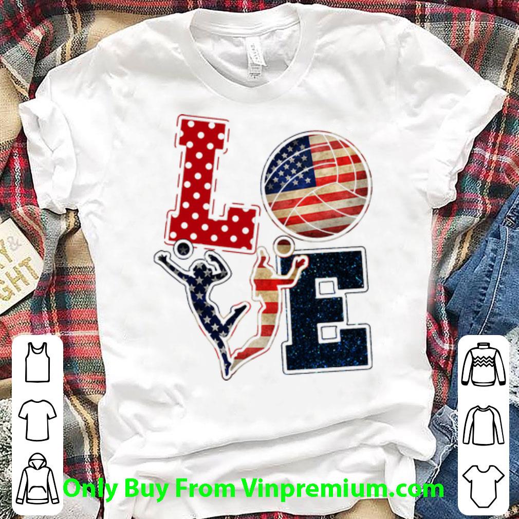 Nice Love American Flag Volleyball shirt