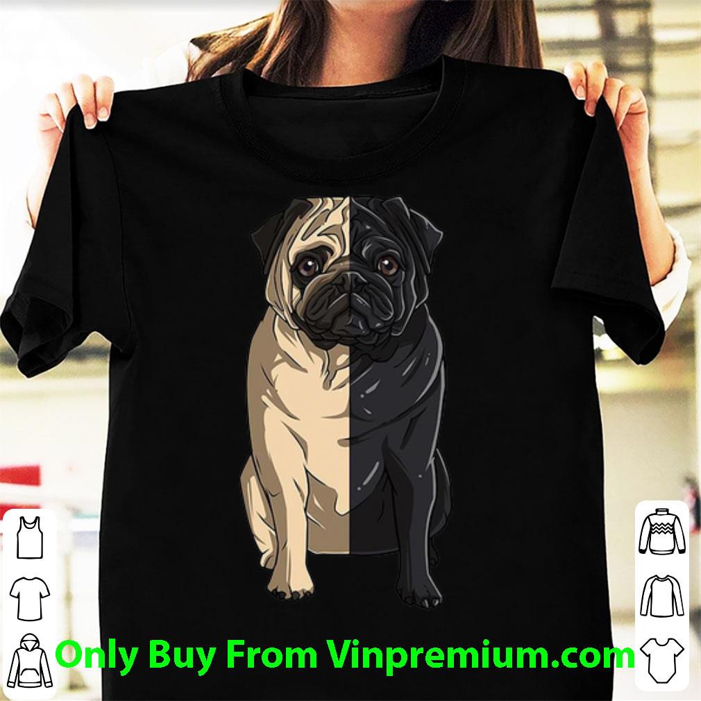 Premium White Pug Black Pug shirt
