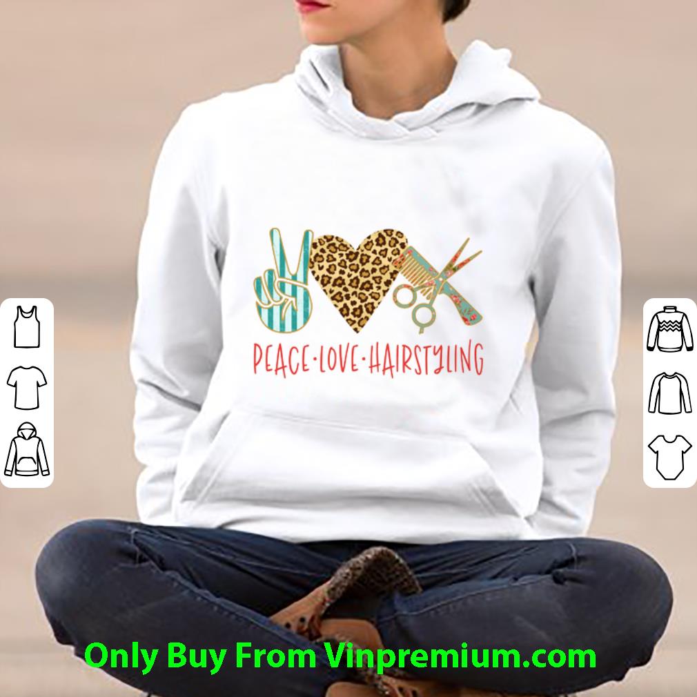 5200a39d official sign language peace love hairstyling shirt 4 - Official Sign Language Peace Love Hairstyling shirt
