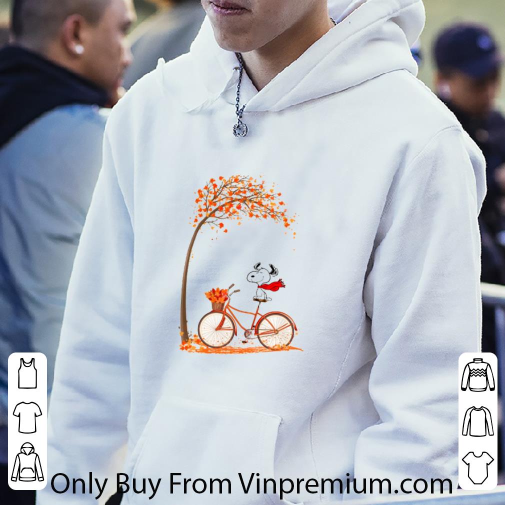 5cb8ae5b premium snoopy riding bicycle autumn tree shirt 4 - Premium Snoopy Riding Bicycle Autumn Tree shirt
