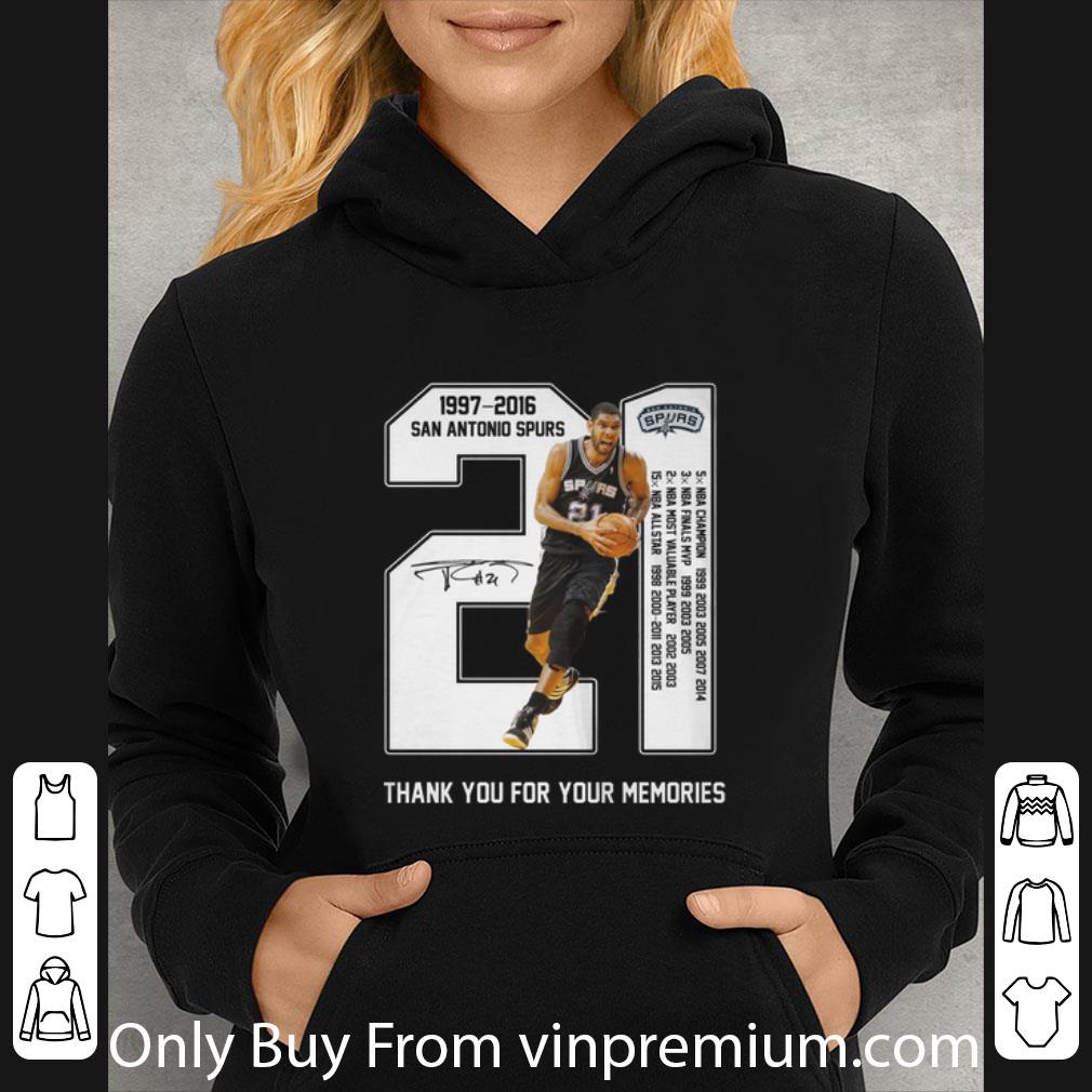 76a6435e premium tim duncan 1997 2016 san antonio spurs thank you for your memories shirt 4 - Premium Tim Duncan 1997-2016 San Antonio Spurs Thank You For Your Memories shirt