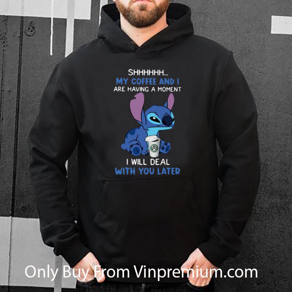7d6a27e6 official stitch shhh my coffee and i are having a moment starbucks shirt 4 - Official Stitch Shhh My Coffee And I Are Having A Moment Starbucks shirt