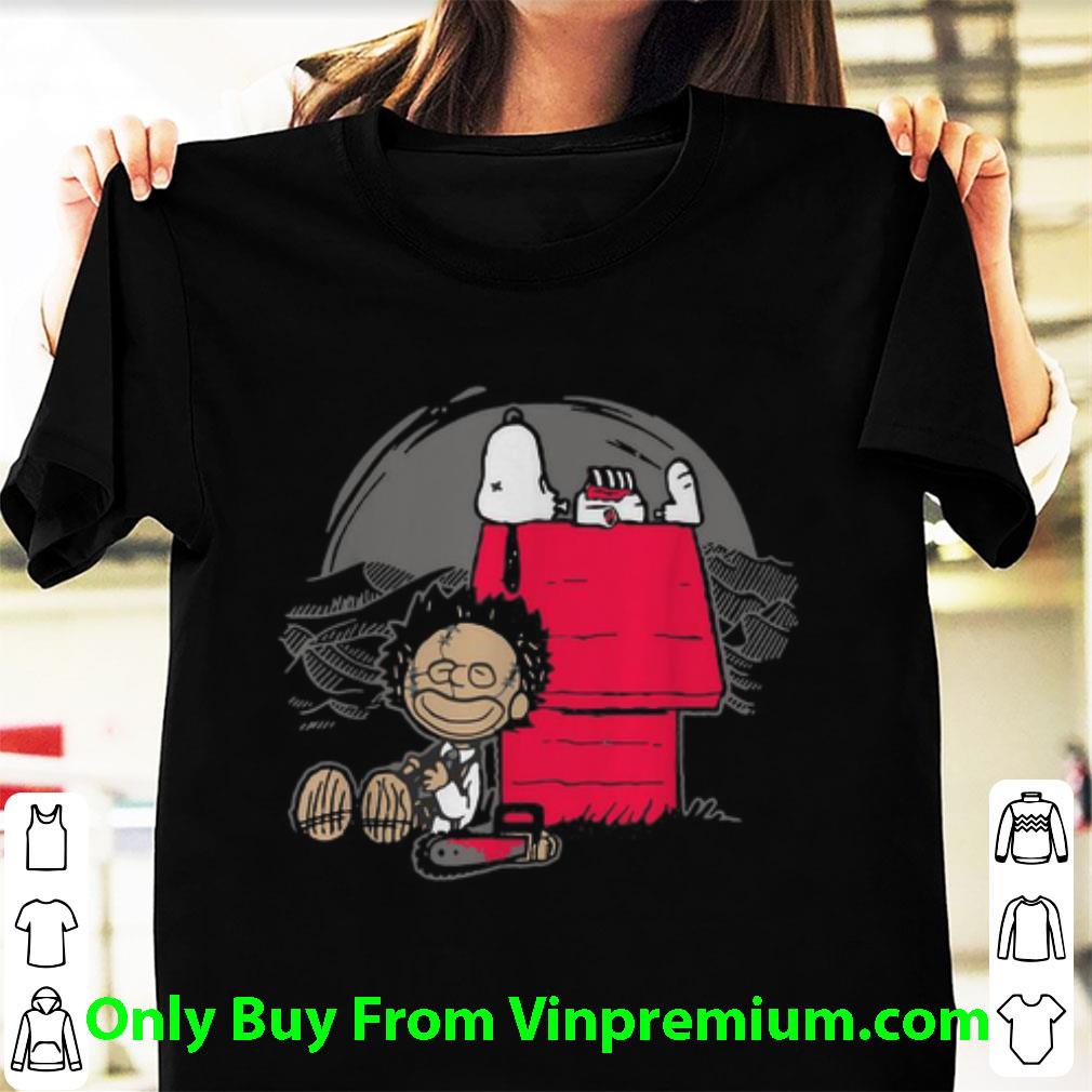 Premium Leatherface And Snoopy's House shirt