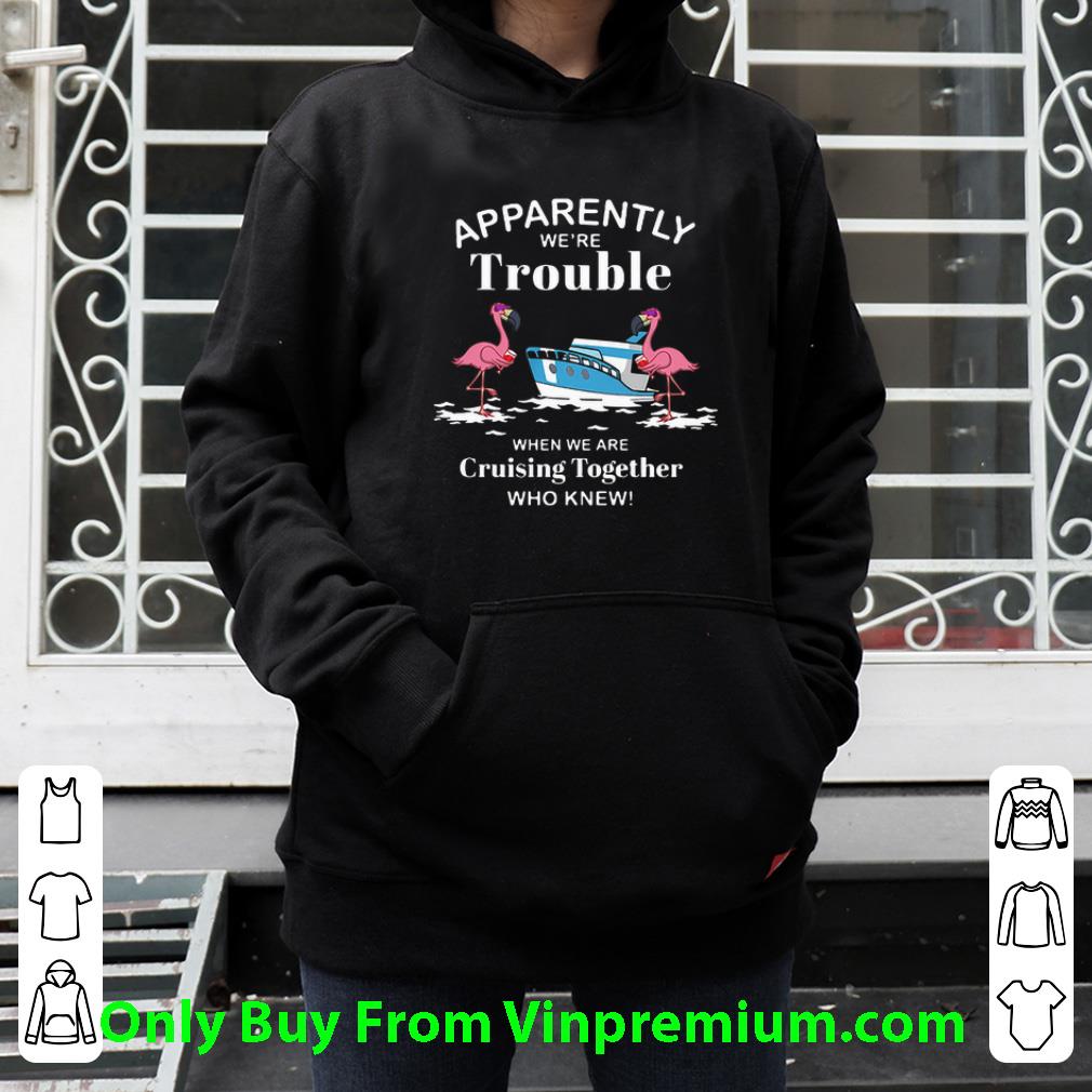 96e156ee original apparently we re trouble when we are cruising together who knew flamingos shirt 4 - Original Apparently We're Trouble When We Are Cruising Together Who Knew Flamingos shirt