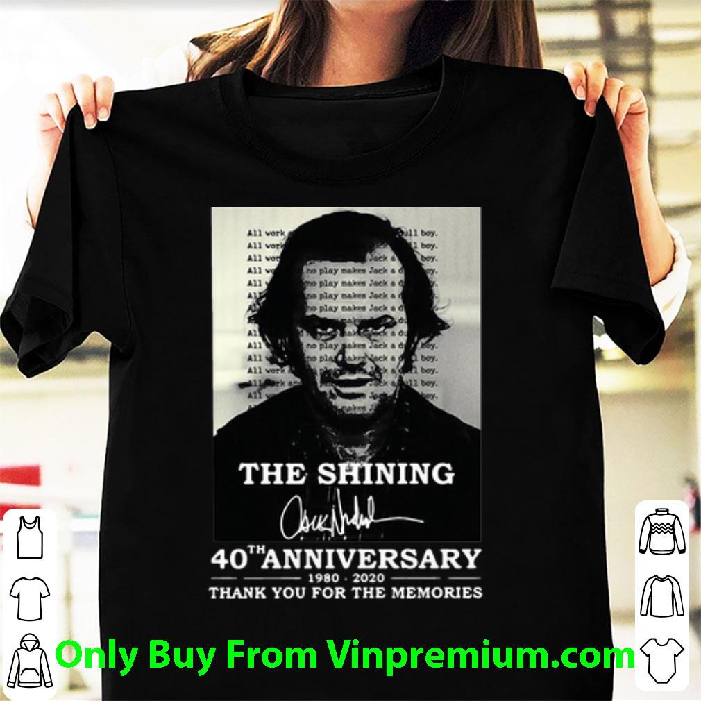 Awesome Yoda The Shining 40th Anniversary Thank You For The Memories Signature shirt