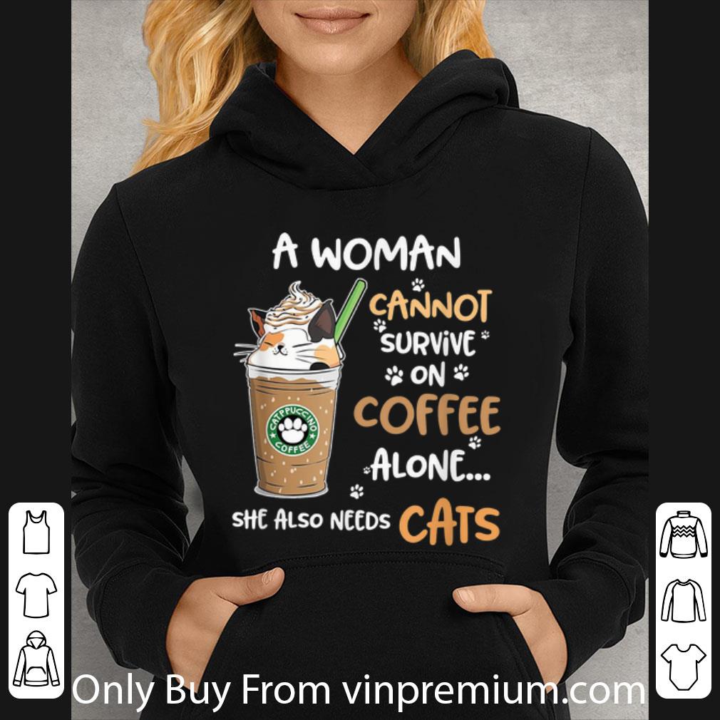 1a1170dc pretty a woman cannot survive on coffee alone she also needs cats shirt 4 - Pretty A Woman Cannot Survive On Coffee Alone She Also Needs Cats shirt