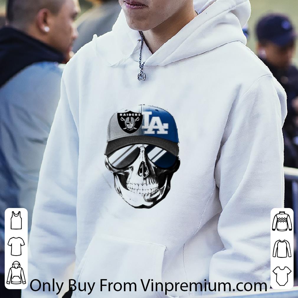 5f42d957 top skull smiling los angeles raiders and los angeles dodgers shirt 4 - Top Skull Smiling Los Angeles Raiders And Los Angeles Dodgers shirt