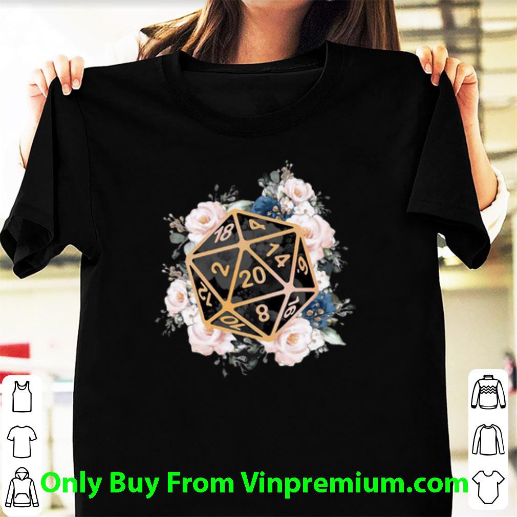 Pretty Dungeons And Dragons Dice D20 Version Floral shirt