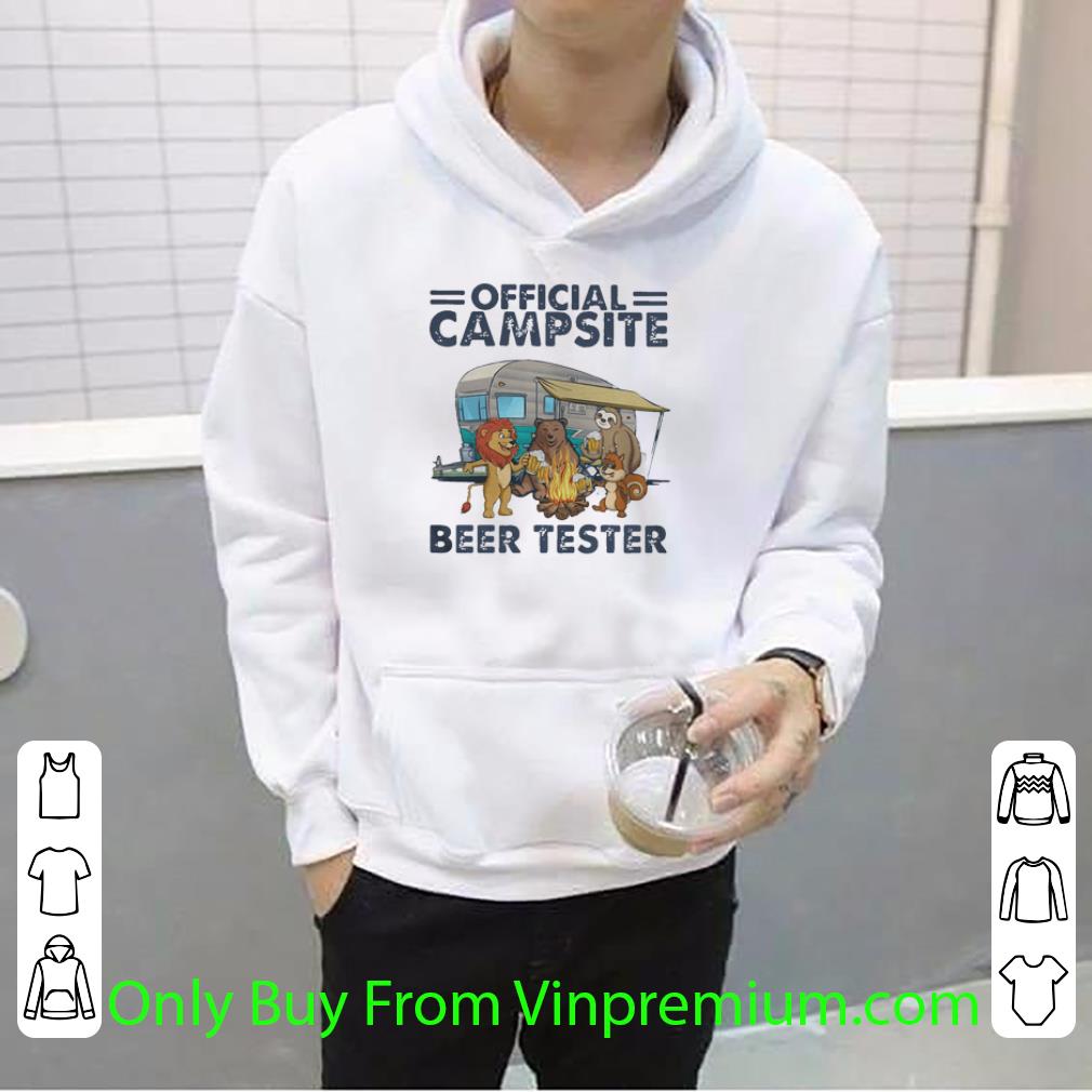 8ca3b826 official beer tester truck lion bear sloth squirre fire official campsite shirt 4 - Official Beer Tester Truck Lion Bear Sloth Squirre Fire Official Campsite shirt
