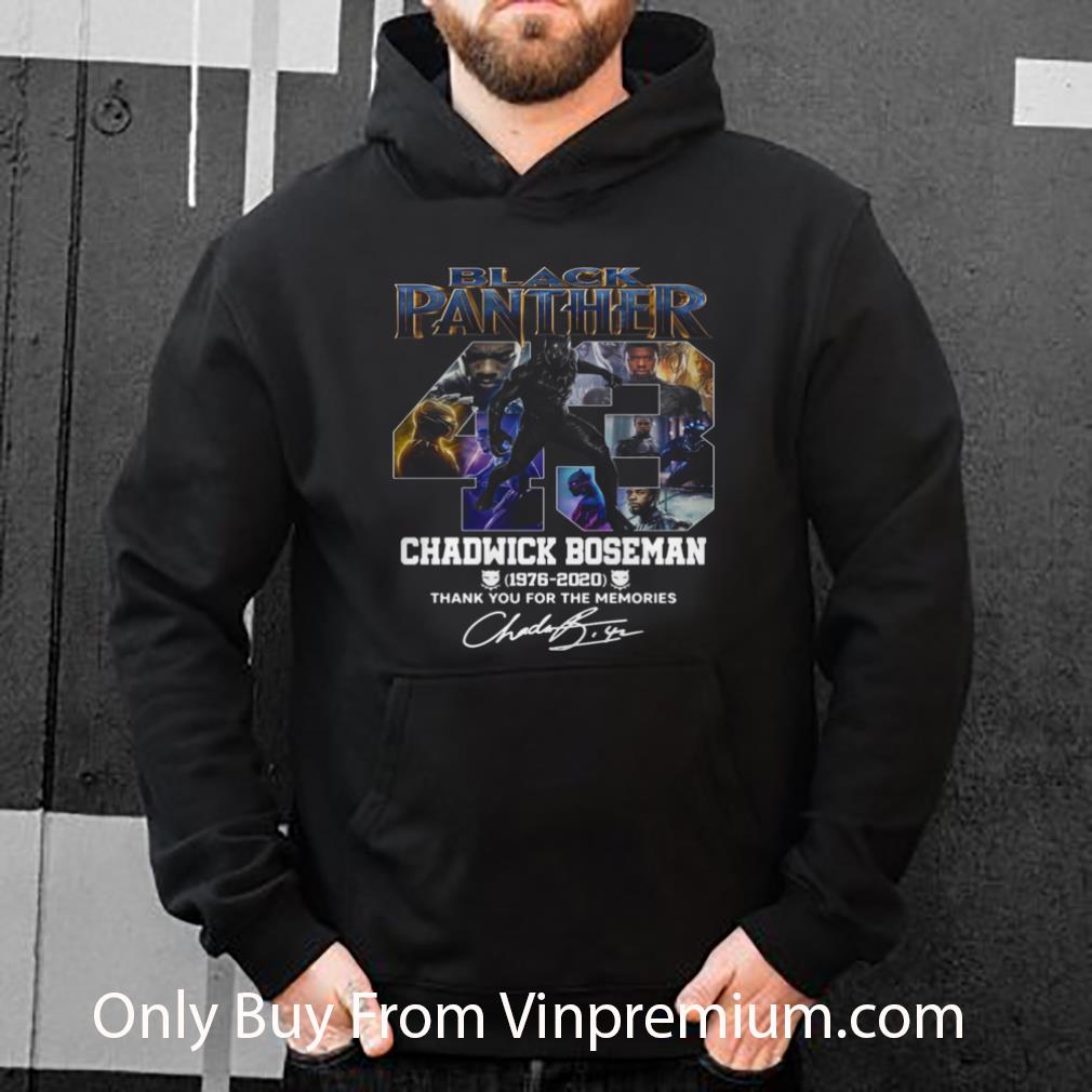 854eedb0 great black panther chadwick boseman 43 years 1976 2020 thank you for the memories signature shirt 4 - Great Black Panther Chadwick Boseman 43 Years 1976 2020 Thank You For The Memories Signature shirt