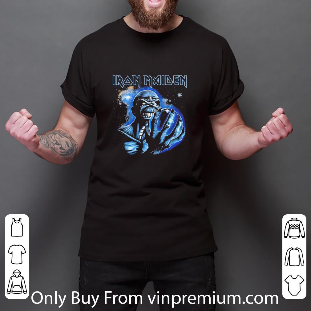 Premium Iron Maiden Eddie Holding Earth shirt Premium Iron Maiden Eddie Holding Earth shirt
