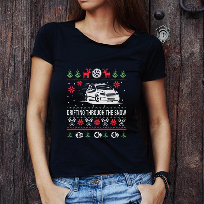 Awesome Drifting Through The Snow Car Ugly Christmas shirt