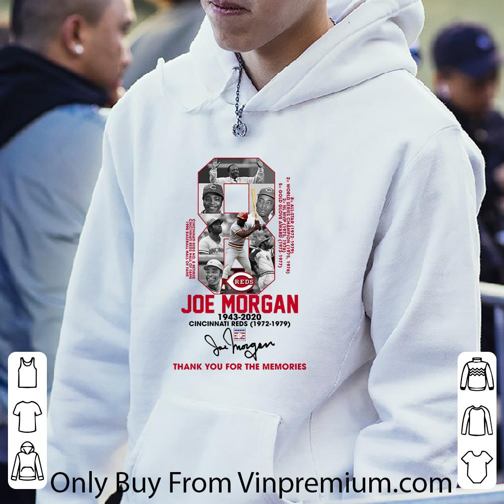 be0b6543 premium joe morgan cininnati reds thank you for the memories signature shirt 4 - Premium Joe Morgan Cininnati Reds Thank You For The Memories Signature shirt