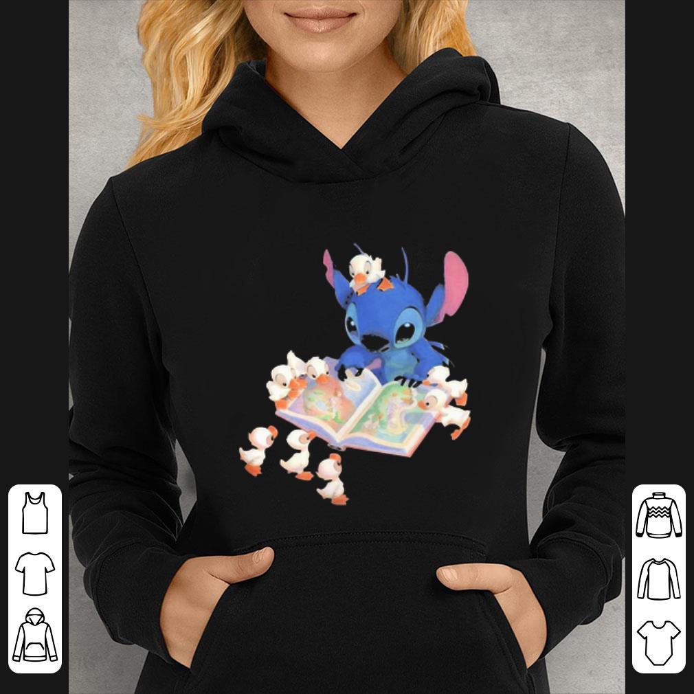 f3553a73 nice disney stitch and ducks reading book shirt 4 - Nice Disney Stitch And Ducks Reading Book shirt