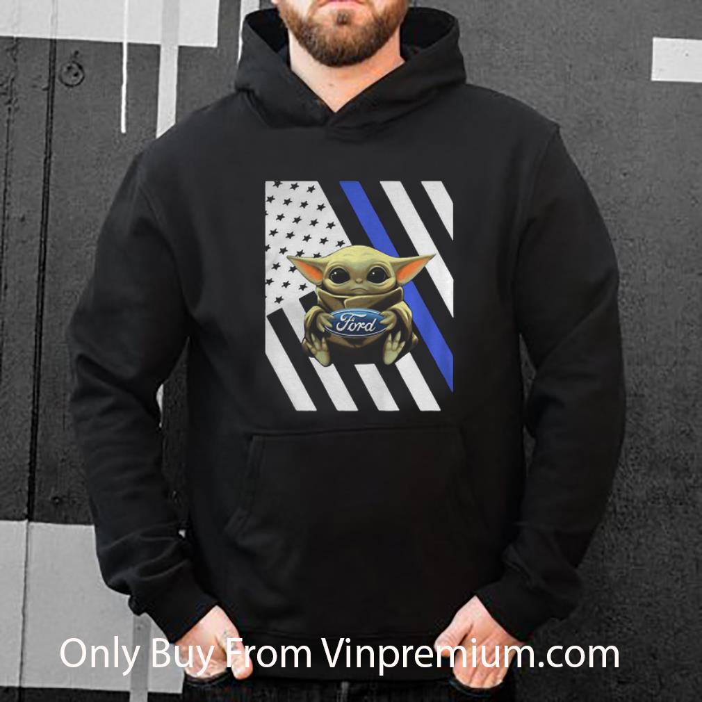 1ef7f508 top baby yoda hug ford american flag thin blue line shirt 4 - Top Baby Yoda Hug Ford American Flag Thin Blue Line shirt