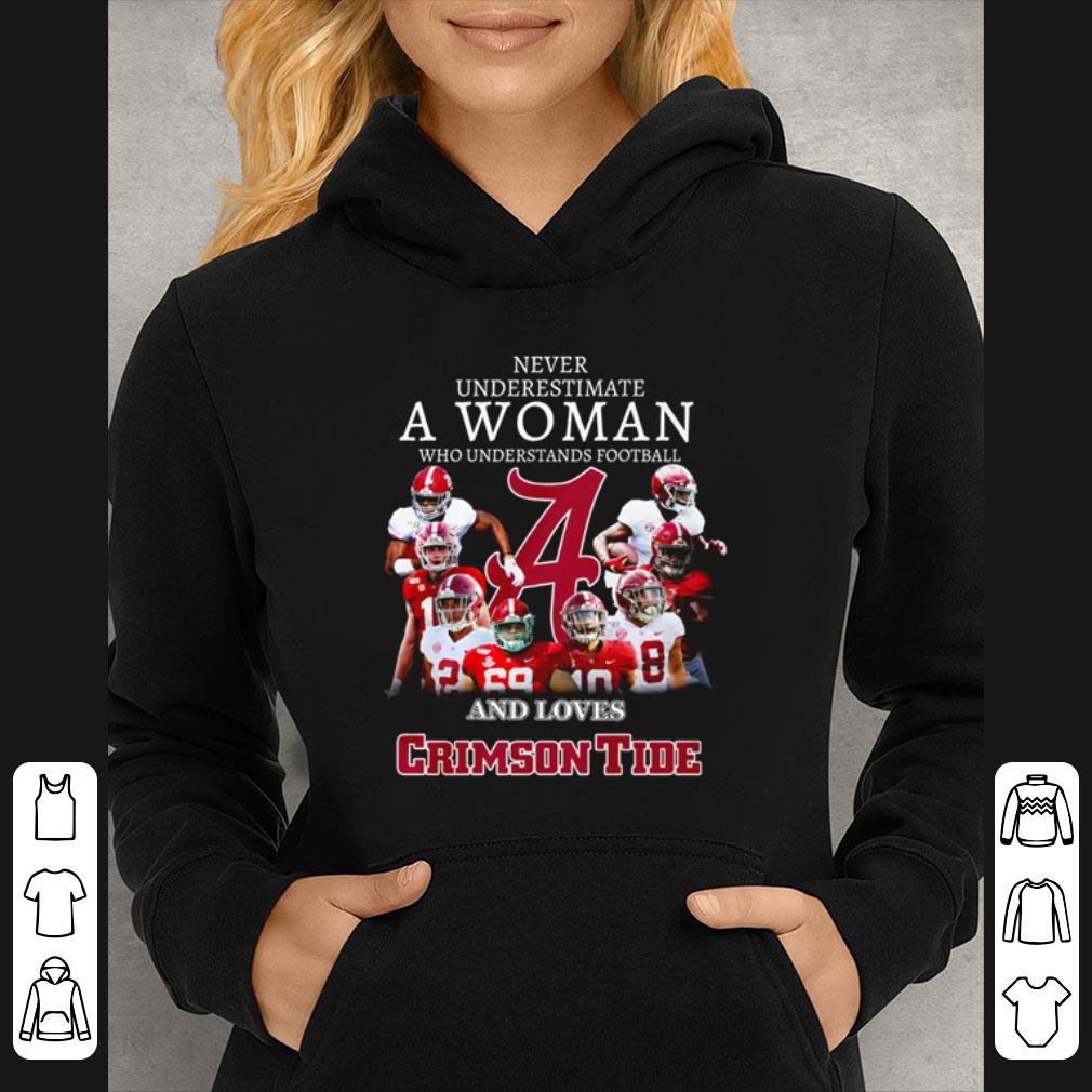 3dce8a60 official never underestimate a woman who understands football crimson tide shirt 4 - Official Never Underestimate A Woman Who Understands Football Crimson Tide shirt