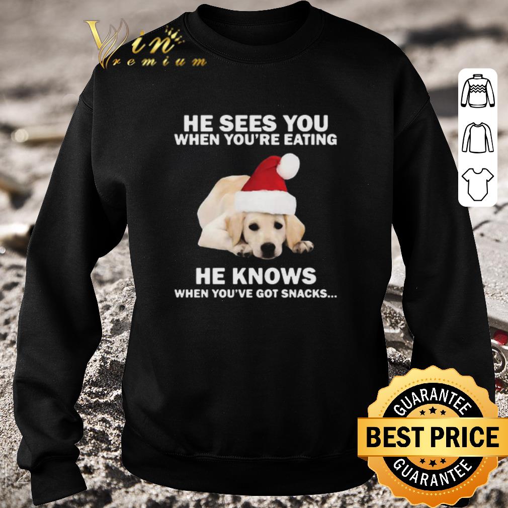 c69e74cd top labrador he sees you when you re eating he knows when you ve got snacks christmas shirt 4 - Top Labrador He Sees You When You’re Eating He Knows When You’ve Got Snacks Christmas shirt