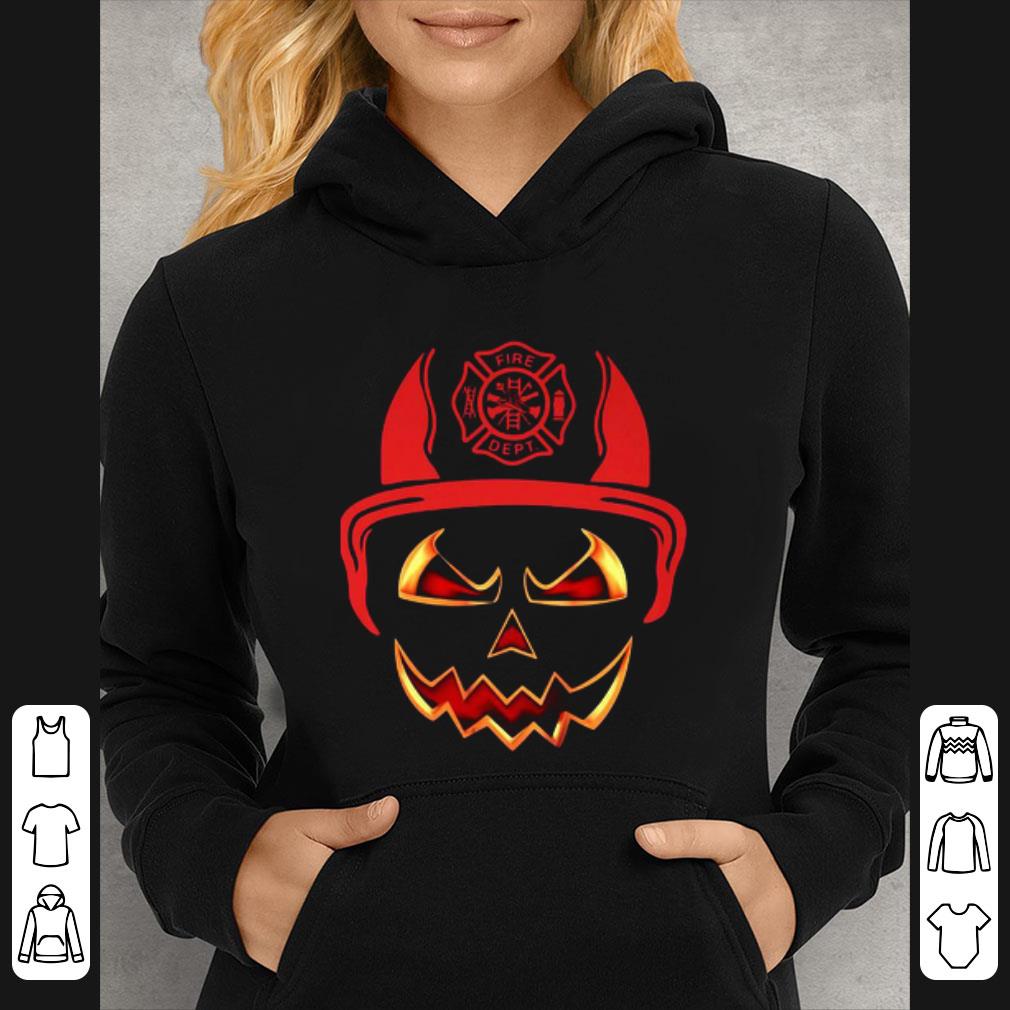 f4f09438 pretty happy halloween skull firefighter shirt 4 - Pretty Happy Halloween Skull Firefighter shirt