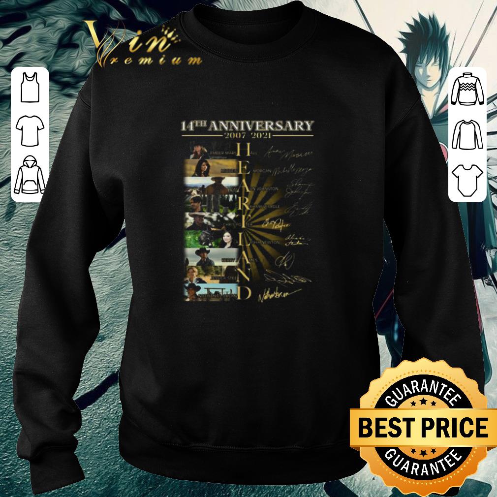 11585a64 premium 14th anniversary 2007 2021 heartland tv series signatures shirt 4 - Premium 14th Anniversary 2007-2021 Heartland TV Series Signatures shirt