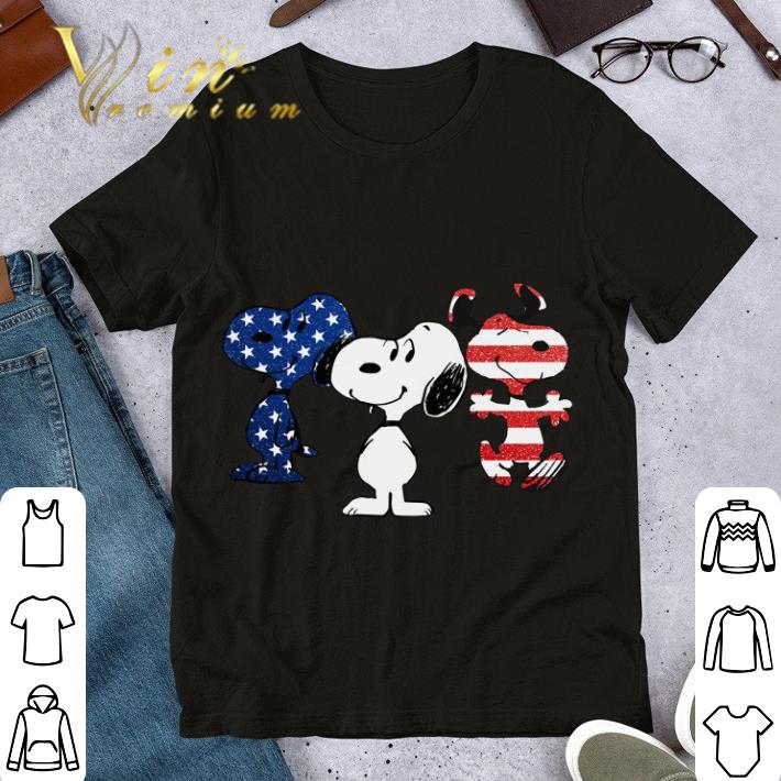 Funny Snoopy American Flag Blue White Red shirt