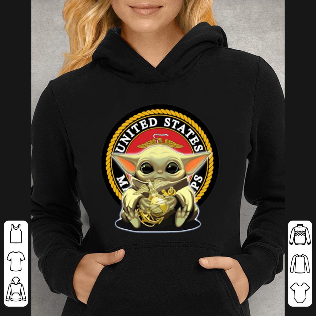 556002c1 premium baby yoda hug united states marine corps shirt 4 - Premium Baby Yoda Hug United States Marine Corps shirt