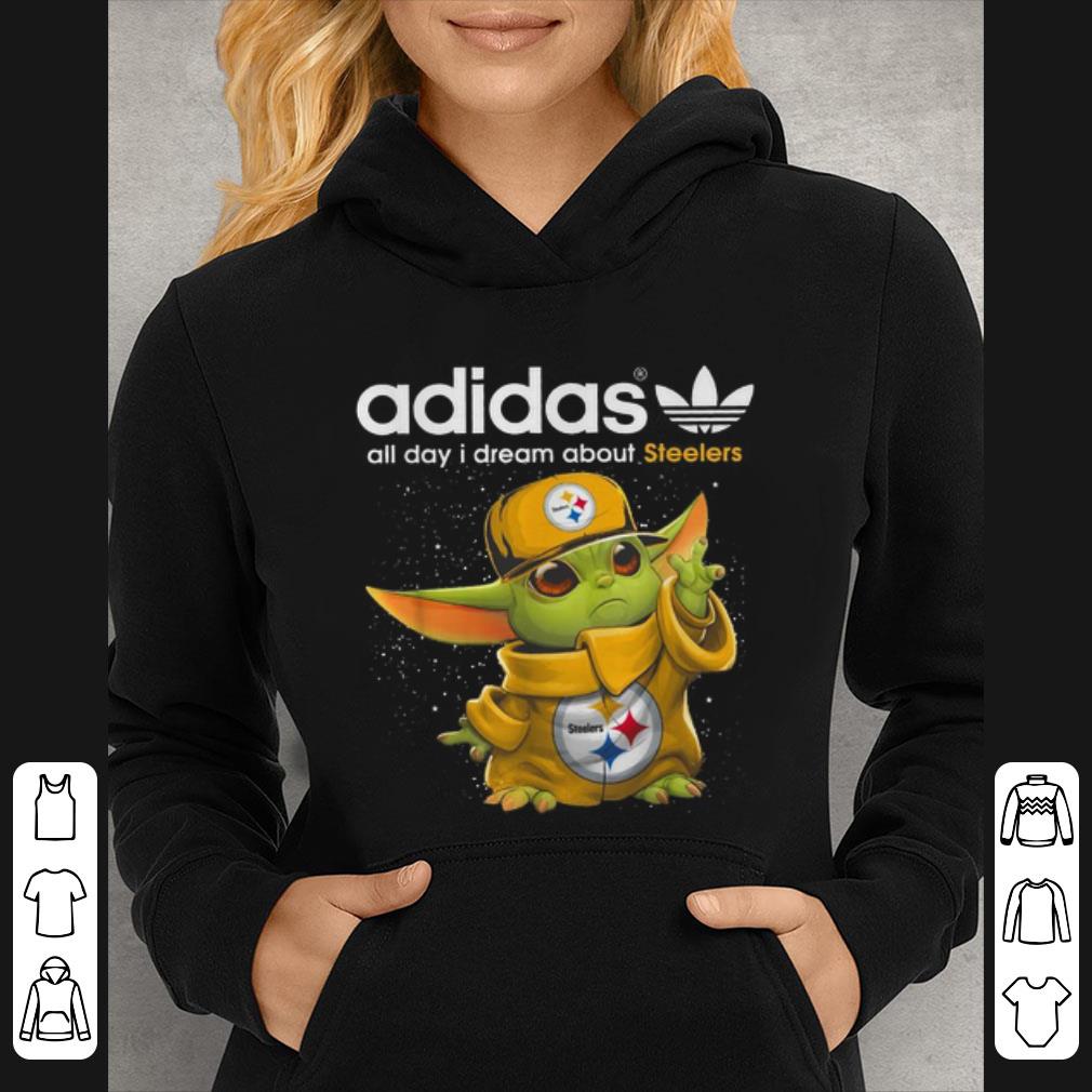 6cd4bf72 great baby yoda adidas all day i dream about pittsburgh steelers shirt 4 - Great Baby Yoda adidas all day i dream about Pittsburgh Steelers shirt