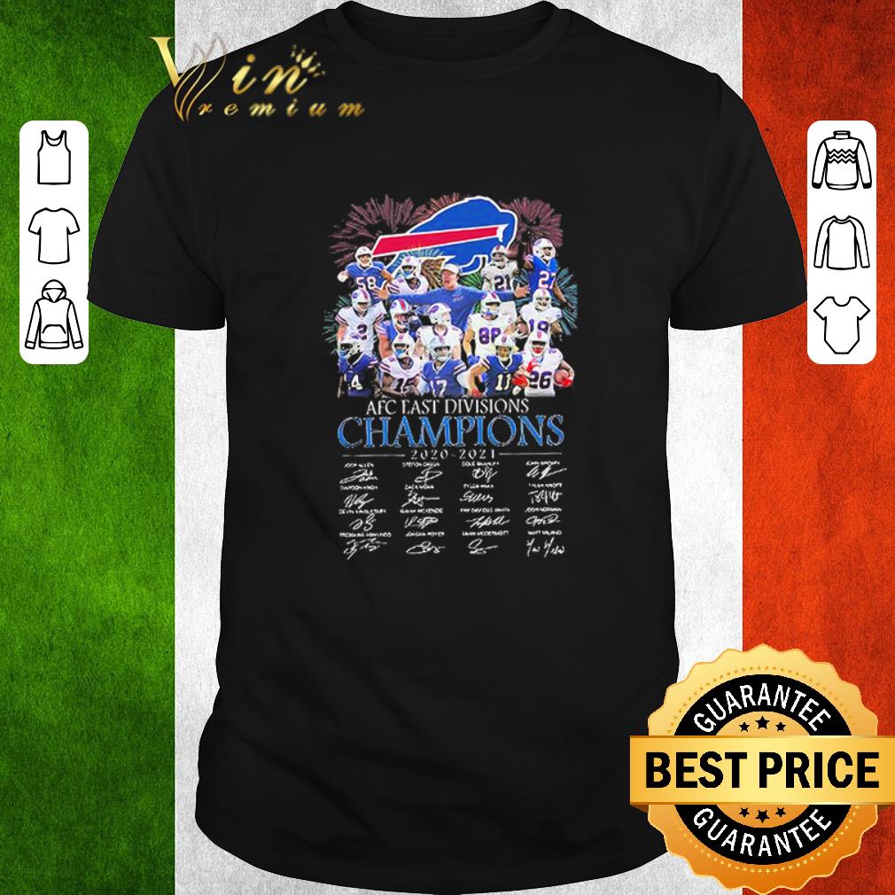 Nice Buffalo Bills AFC east division Champions 2020-2021 signatures shirt