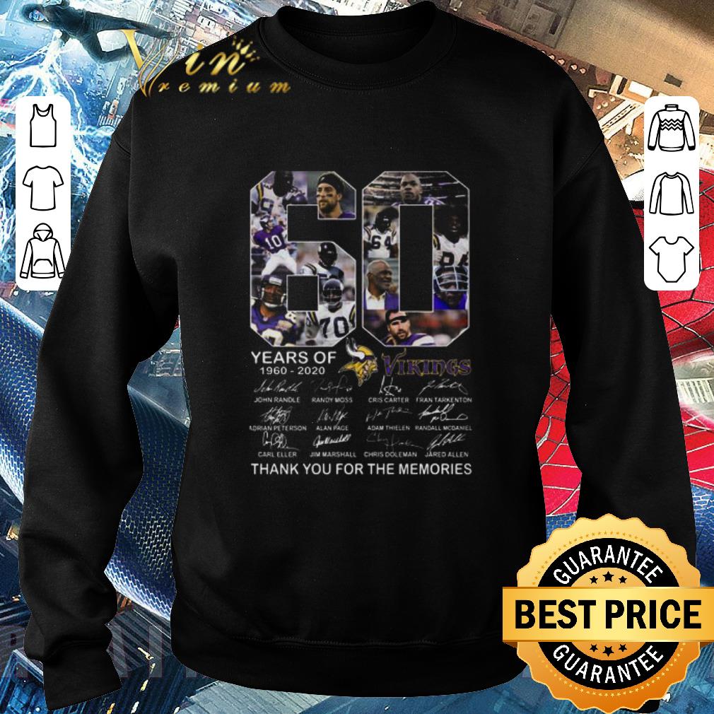 ccf1c02e official 60 years of 1960 2020 vikings signed thank you for the memories shirt 4 - Official 60 Years Of 1960-2020 Vikings Signed Thank You For The Memories shirt