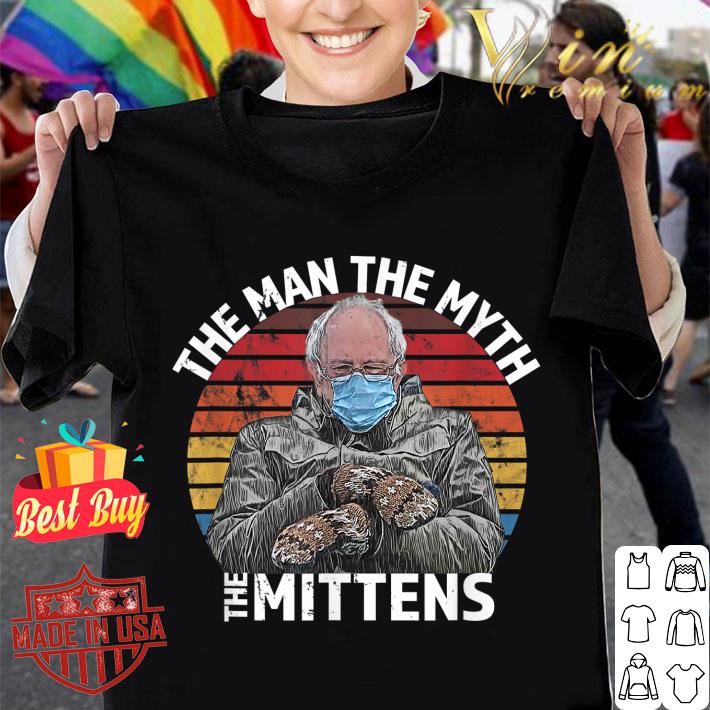 Awesome Vintage The Man The Myth The Mittens Funny Inauguration Bernie Sanders Meme shirt