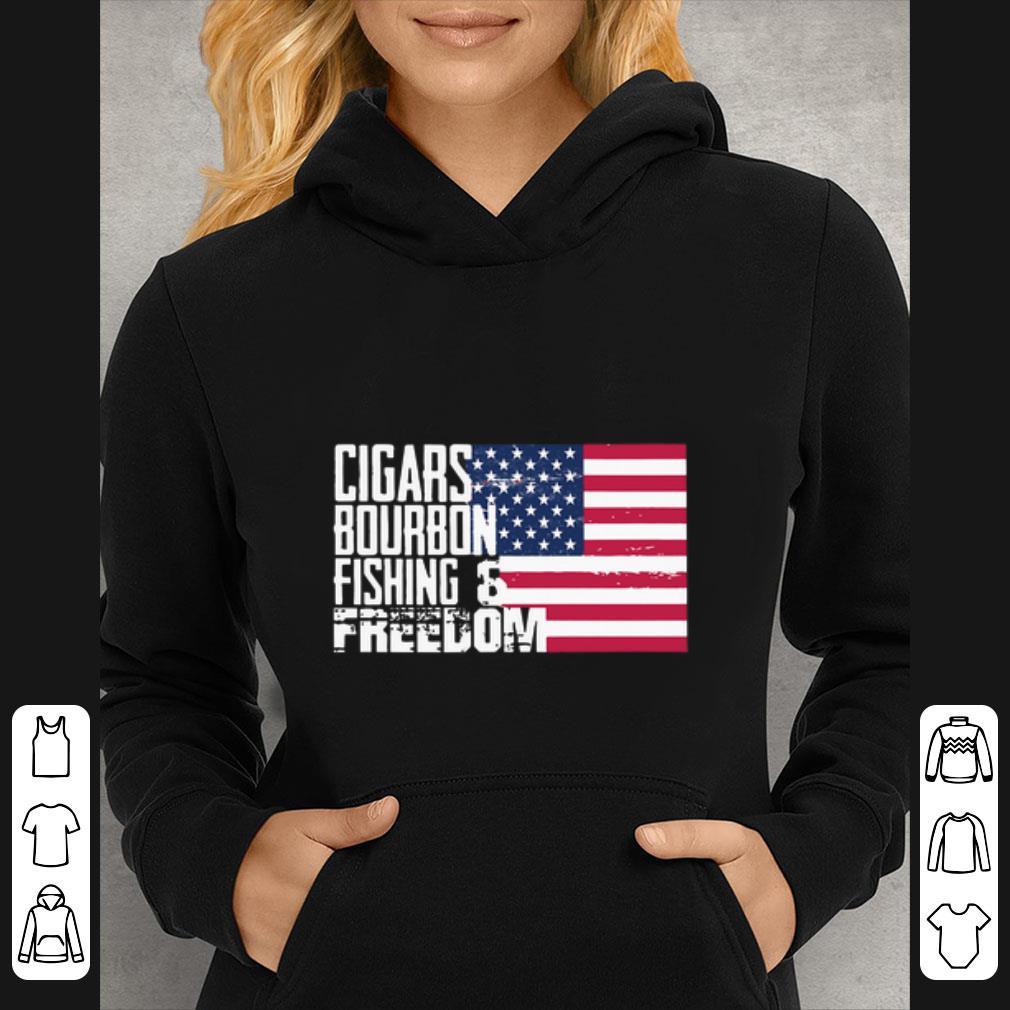 f416897a great cigars bourbon fishing and freedom shirt 4 - Great Cigars Bourbon Fishing And Freedom shirt