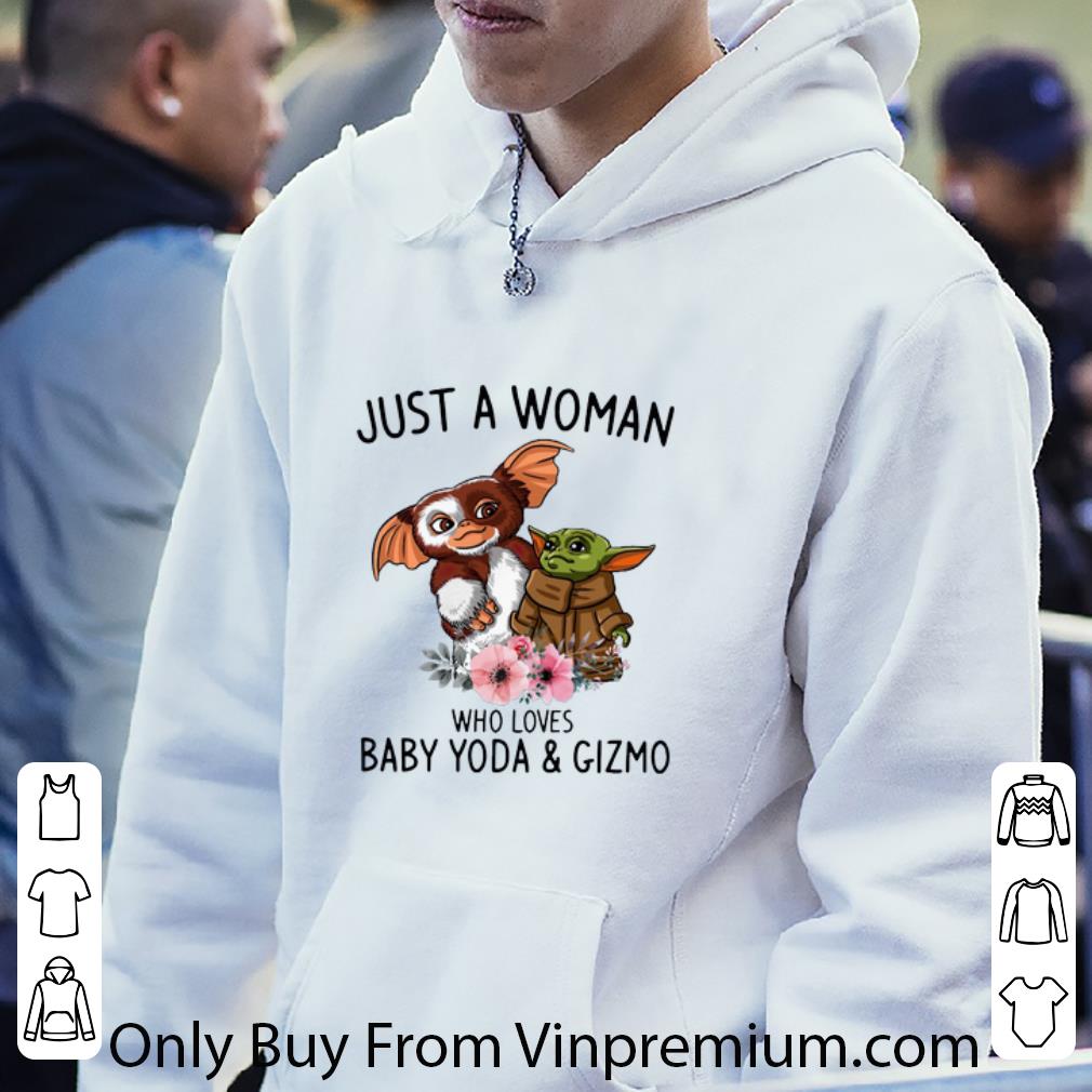 2004a92c premium just a woman who loves baby yoda and gizmo shirt 4 - Premium Just a woman who loves Baby Yoda and Gizmo shirt