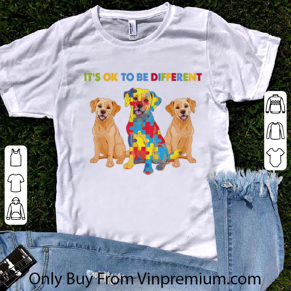 Nice Golden Retriever It's ok to be different Autism Awareness shirt