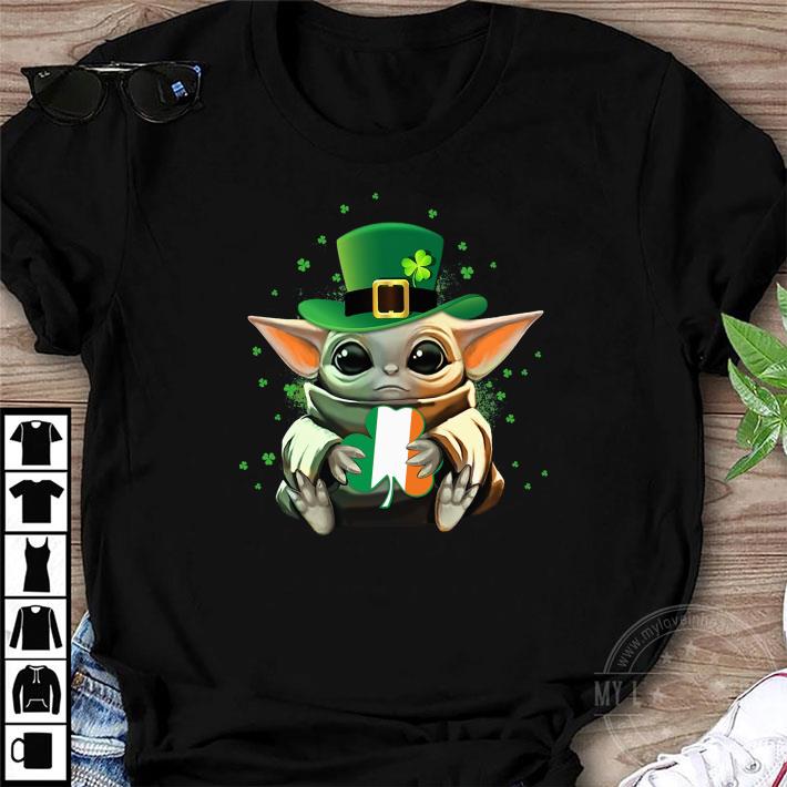Hot Star Wars Baby Yoda Hug Shamrock St Patrick’s Day Shirt