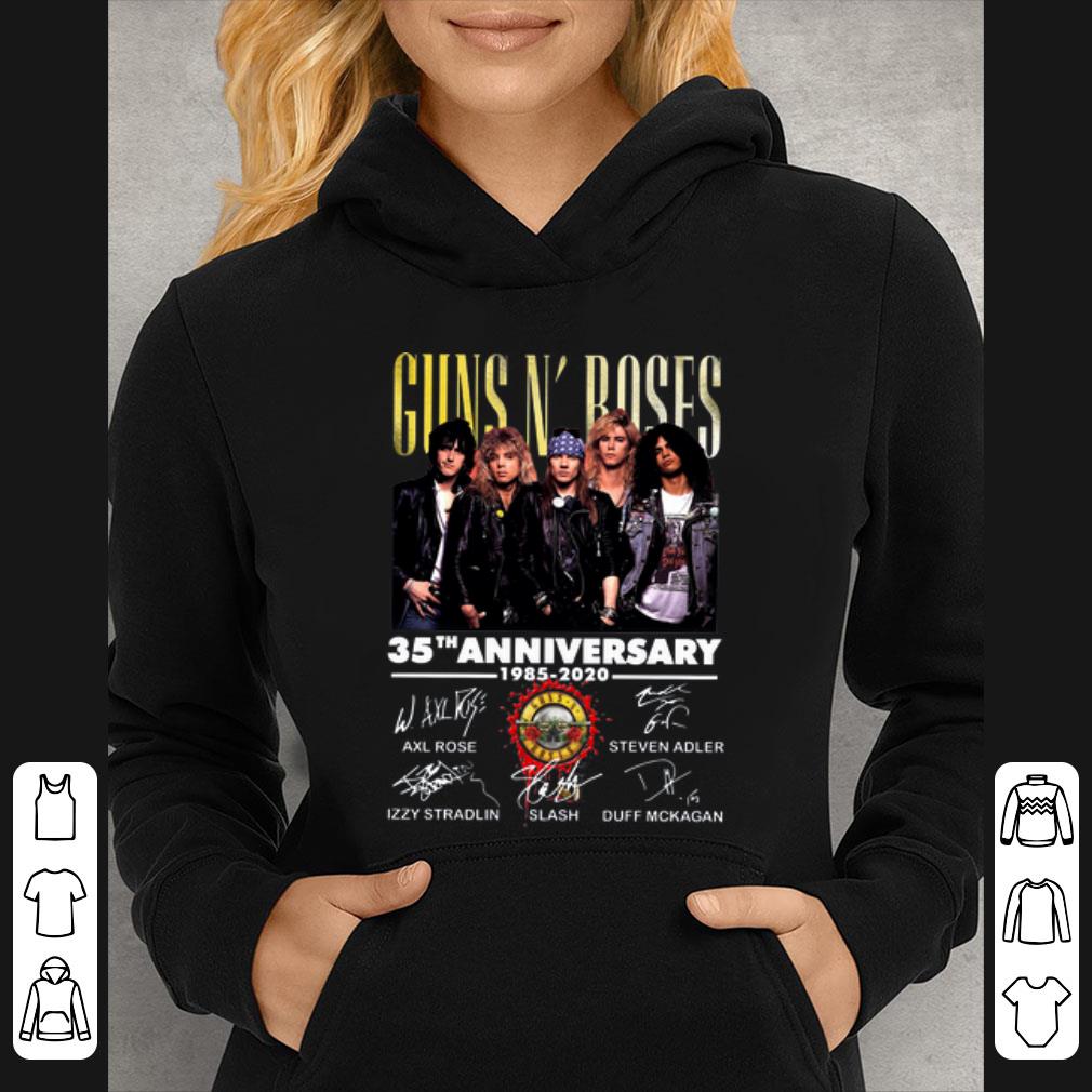 f96fa6ba hot gun n roses 35th anniversary thank you for the memories signatures shirt 4 - Hot Gun N' Roses 35th Anniversary Thank You For The Memories Signatures shirt