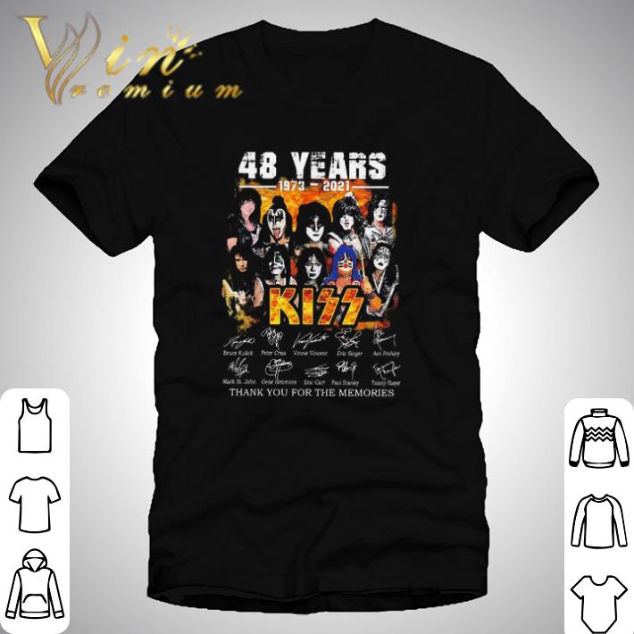 48 Years 1973 2021 Kiss Thank You For The Memories Signatures shirt
