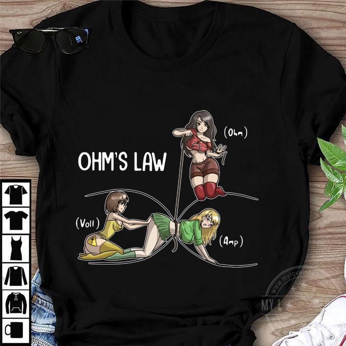 Hot Anime Girls Ohms Law Ohm Volt Amp shirt