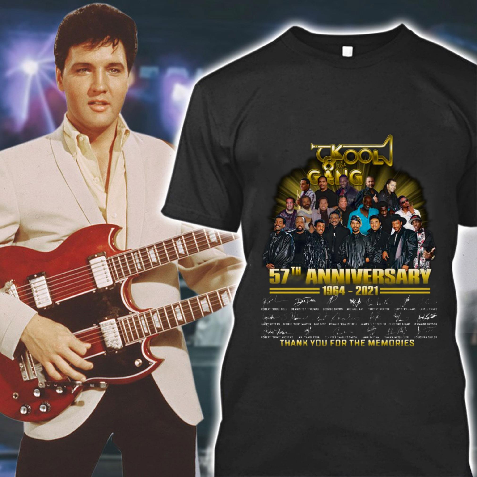 Funny Kool & the Gang 57th anniversary 1964-2021 signatures thank you for the memories shirt Kool the Gang 57th anniversary 1964 2021 signatures thank you for the memories shirt 1 - Funny Kool & the Gang 57th anniversary 1964-2021 signatures thank you for the memories shirt