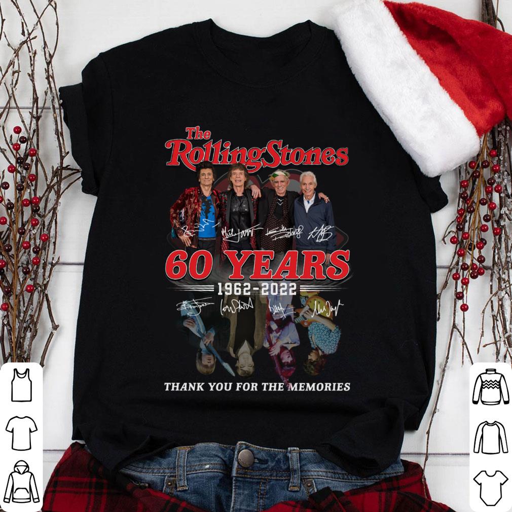 Original Reflection The Rolling Stones 60 years 1962-2022 signatures thank you for the memories shirt