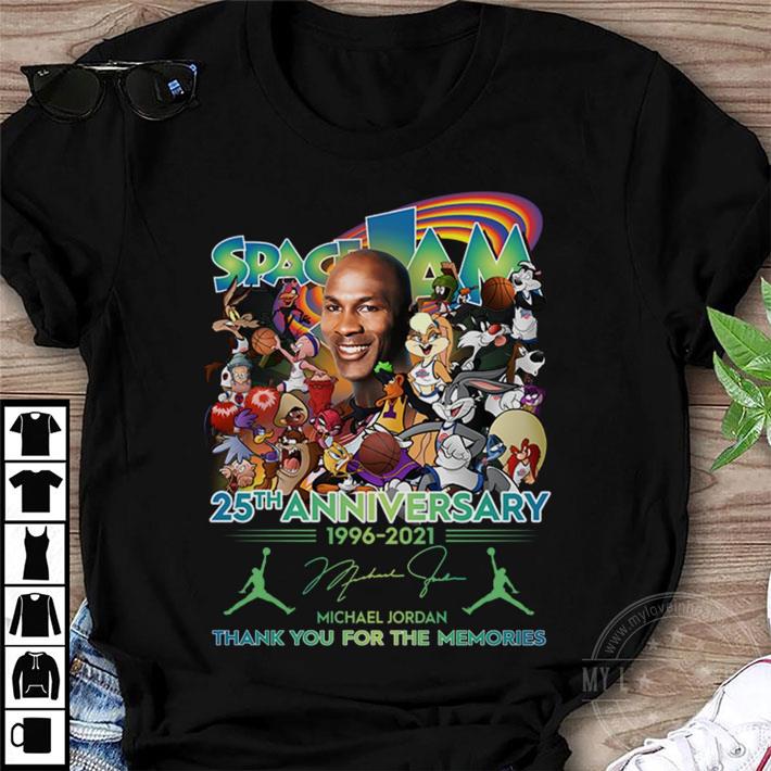 Space Jam A New Legacy 25th anniversary 1996-2021 Michael Jordan Signature Thank You For The Memories Shirt